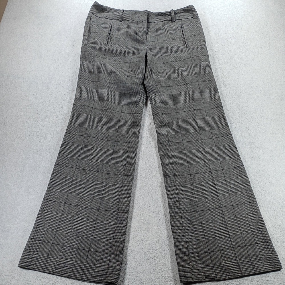 The Limited Womens Plaid Wide Leg Trousers Grey Size 12 Career Pants